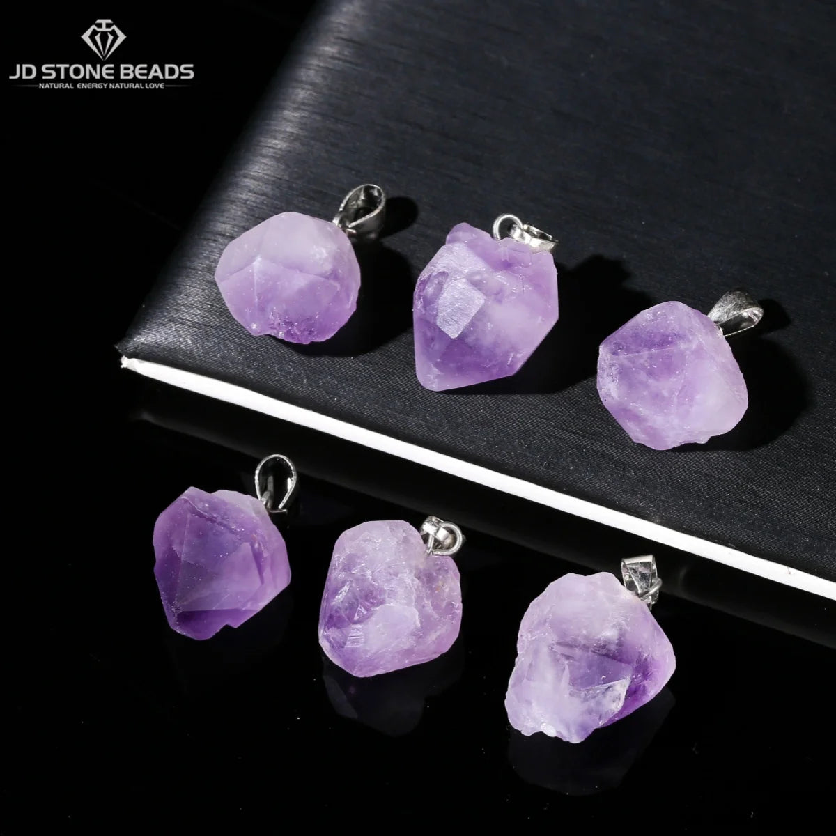 1 Stück Naturstein Amethyst Cluster Anhänger Unregelmäßige Heilung Charms für Schmuckherstellung DIY Armband Halskette Zubehör ﻿