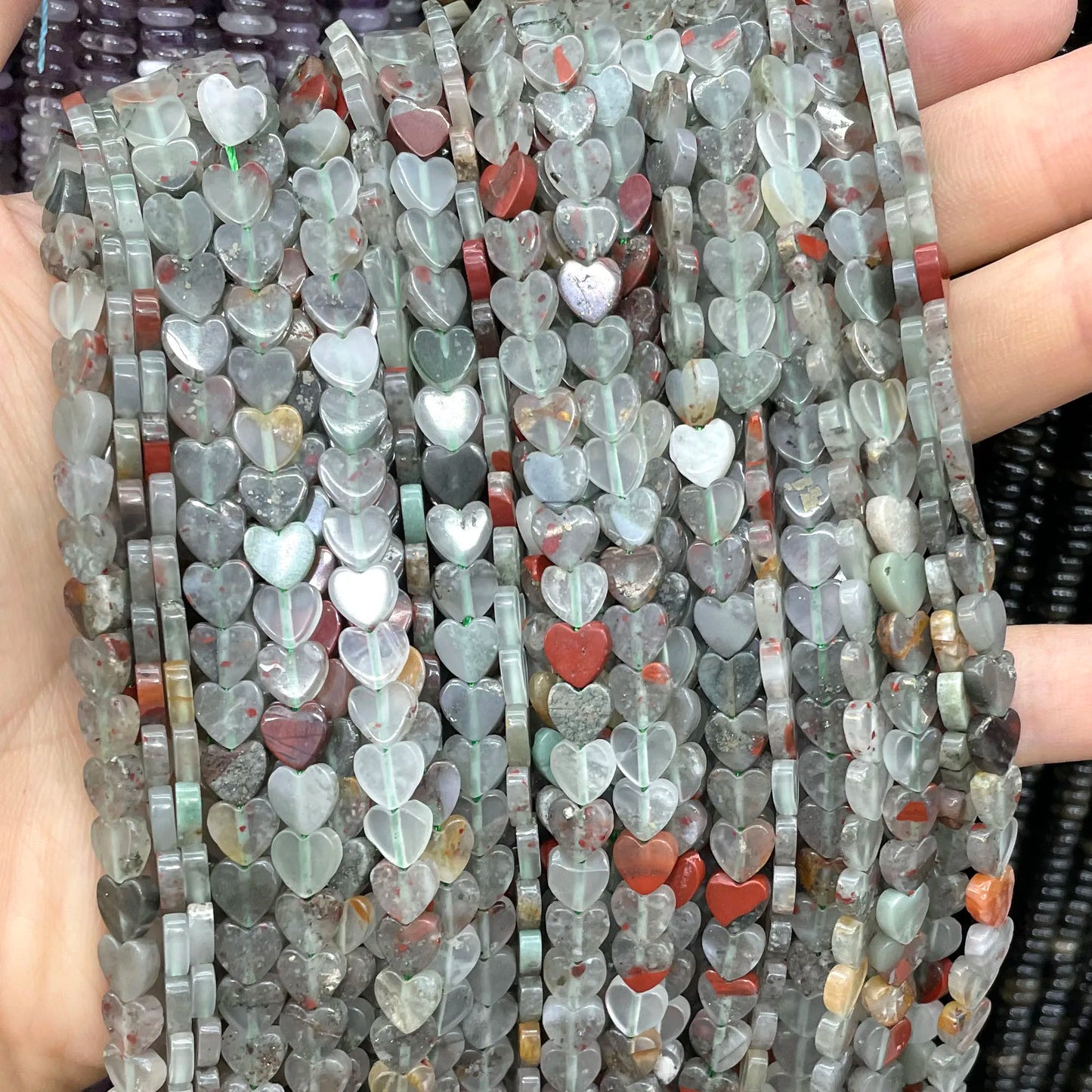6MM Natürliche Herz Form Rubin Rot Chalcedon Lose Spacer Perlen Für Schmuck Machen DIY Armband Ohrringe Halskette Zubehör 7,5