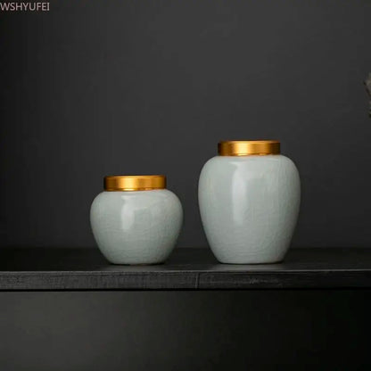 1 PC Ceramic Ruyao Cremation Urns Handmade Cremation Urn for Human or Pet Ashes Cats Dogs Animals Reptiles Pet Memorial
