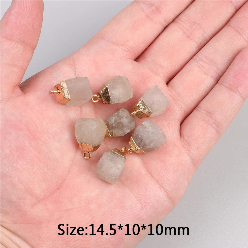 5 stücke Natürlichen Rauhen Stein Anhänger Unregelmäßige Form Healing Amethysten Labradorit Agat Quarz Anhänger Für DIY Handgemachte Halskette