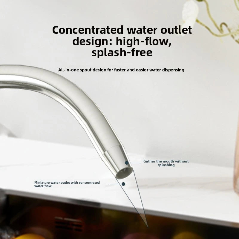 Wasserhahn aus Edelstahl 304, 1/4 Zoll Küchenarmatur, großes, gebogenes, gerades Trinkwasserhahn-Zubehör.
