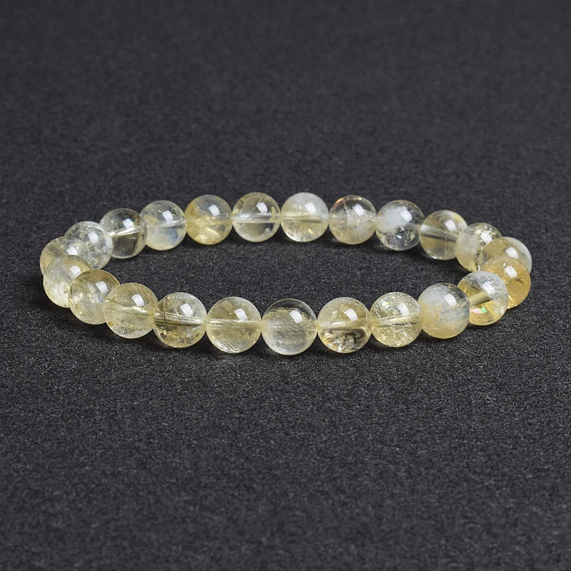 Genuine natural stone bracelet: Apatite, Lapis Lazuli, Agate, Crystal, Tiger's Eye. High-quality gemstone bead bracelet. Men's jewelry bangle.