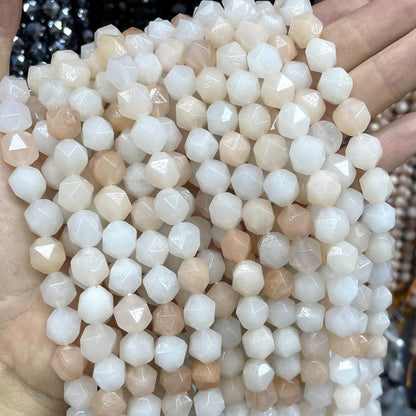 6 8 10 MM Natürliche Facettierte Stein Achate Rhodolite Quarz Jade Spacer Perlen Diy Handgemachte Armband Für Schmuck Machen zubehör