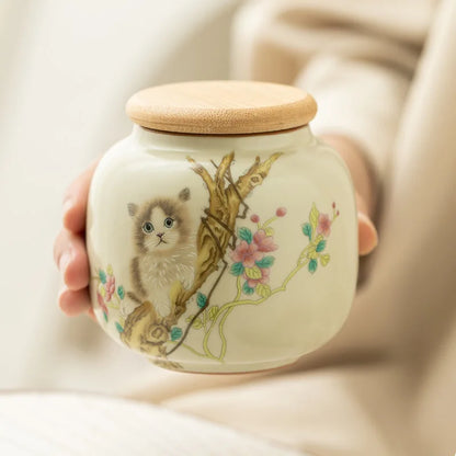 Ceramic pet urn, rabbit and cat urn, dog and cat accessories, "I Remember and Funeral" ash box, pet puppy enchantment boxes, cat accessories