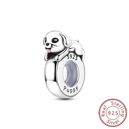 Neue Original Charms Perlen Anhänger 925 Sterling Silber Teddy Pudel Hund Katze Universal Schnalle Charms Fit Armband DIY Schmuck Geschenk
