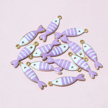 20 Stück 18x5mm Edelstahl Fisch Emaille Charms Anhänger Edelstahl DIY Schmuck Herstellung Zubehör Ergebnisse