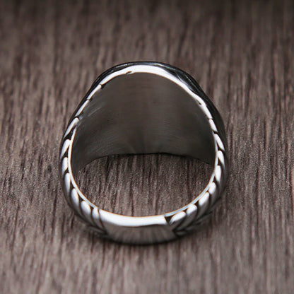 Männer Vintage Römisches Reich Caesar Ringe Edelstahl Silber/Gold Farbe Münze Caesar Kopf Signet Männer Ringe Mode Schmuck
