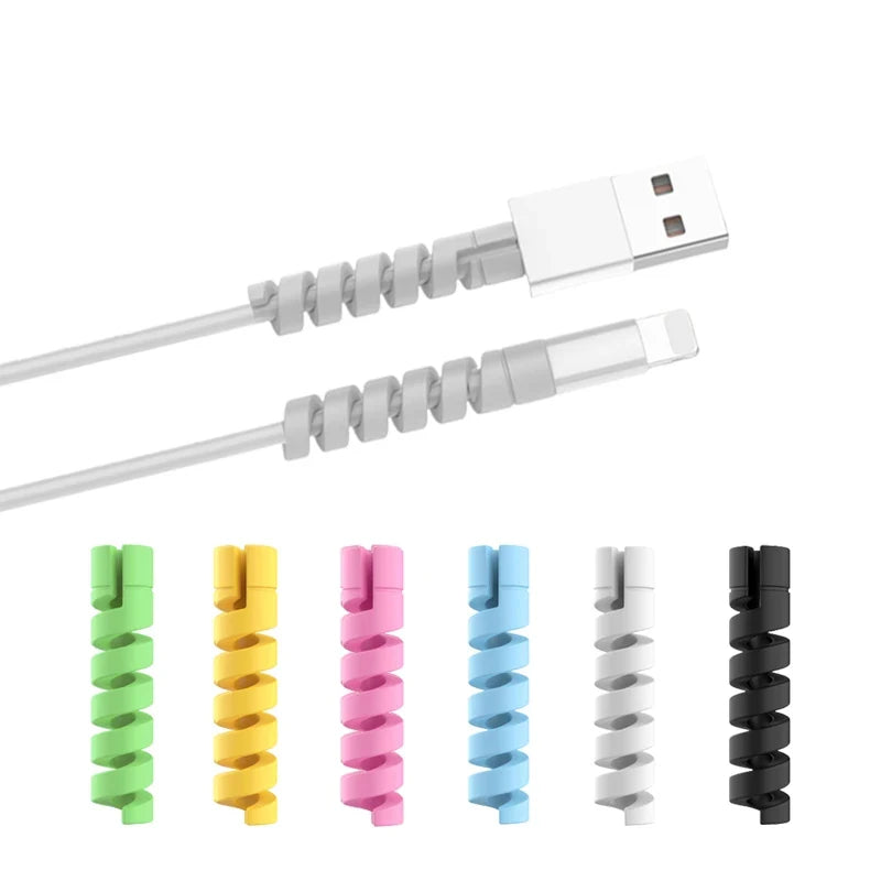 Kabelschutz Silikon Spulenwickler Drahtschutz für iPhone USB Ladegerät Kabel Kabel Schutzhülle Kabelwickler Clip