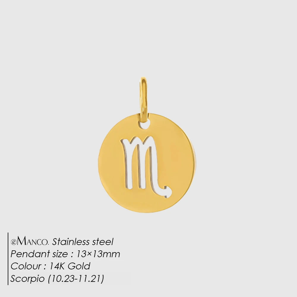 eManco Edelstahl-Skelett mit 12 Sternzeichen, Charm, DIY, Damenmode, Halskette, Schmuck, Zubehör, Herstellung, 48 Stunden Versand