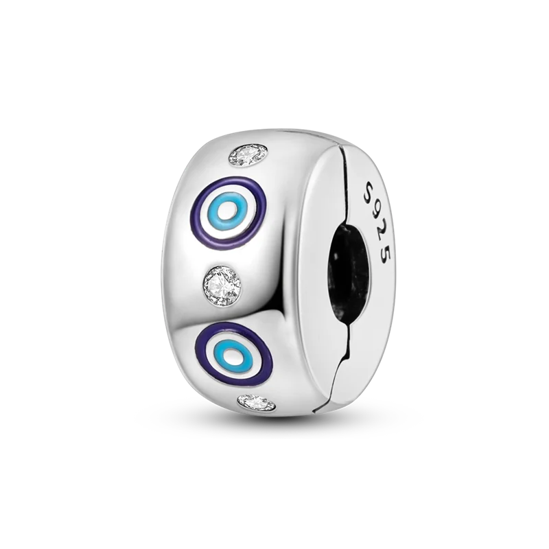 Silberverschluss, 925er-Sterlingsilber, CZ-Pflaster-Clip-Charms, Gänseblümchen-Perlen, Stopper, Sicherheitskette, passend für Original-Armreif, Schmuck-Clip