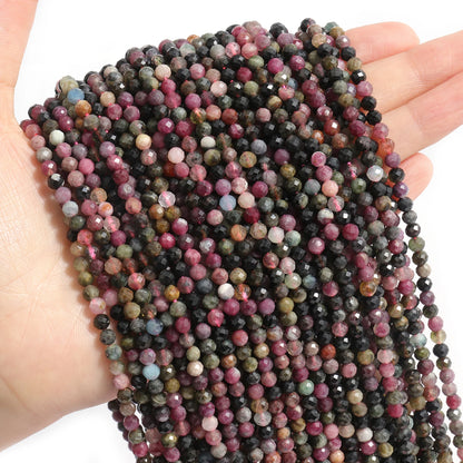 2 3 4mm 15" natürliche afrikanische Smaragdperle kleine facettierte Steine runde lose Steinperlen für DIY Armband Halskette Schmuckherstellung