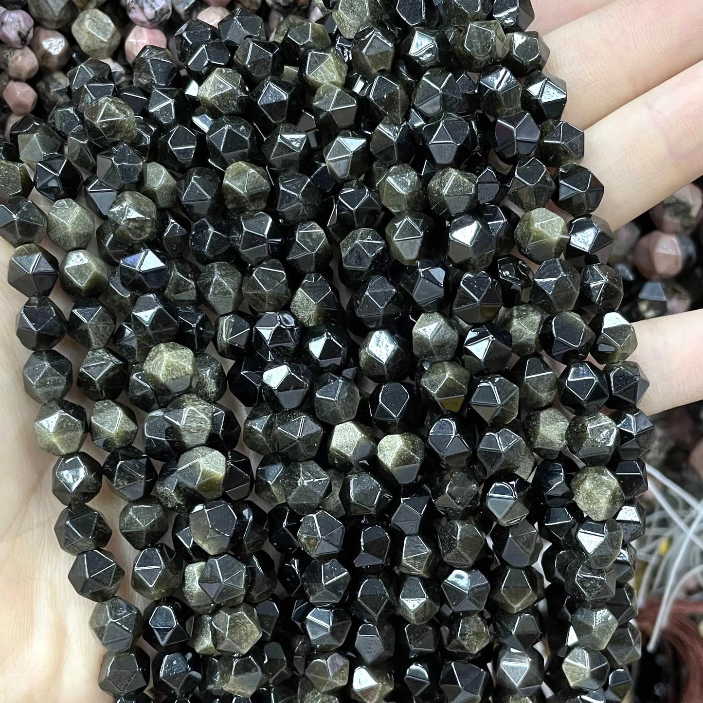 6 8 10 MM Natürliche Facettierte Stein Achate Rhodolite Quarz Jade Spacer Perlen Diy Handgemachte Armband Für Schmuck Machen zubehör
