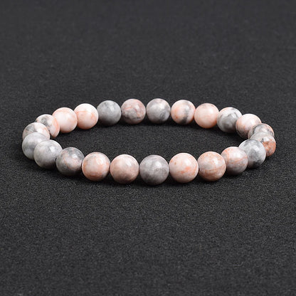 Genuine natural stone bracelet: Apatite, Lapis Lazuli, Agate, Crystal, Tiger's Eye. High-quality gemstone bead bracelet. Men's jewelry bangle.