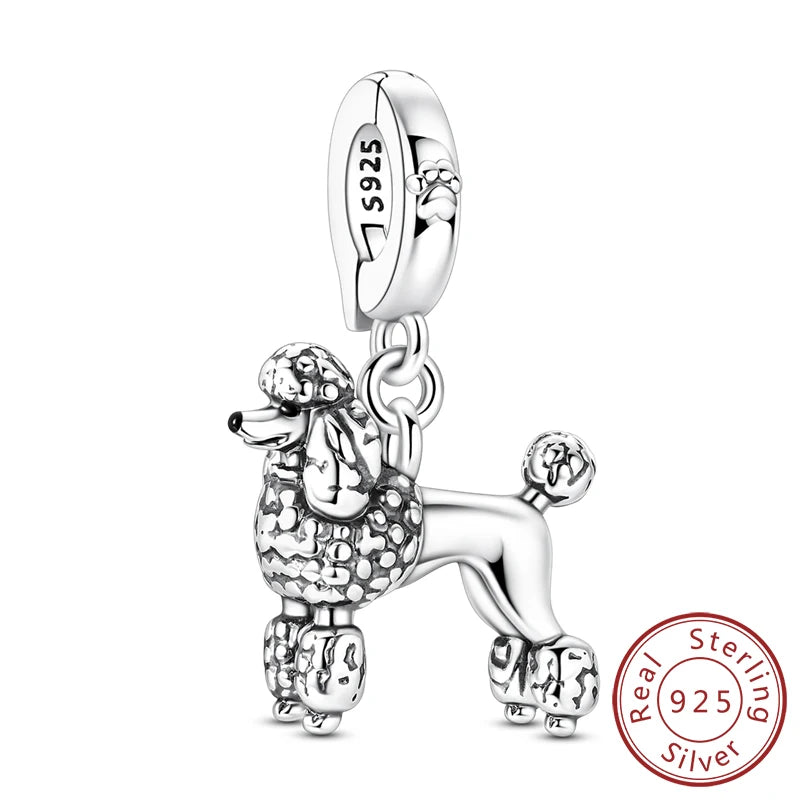 Neue Original Charms Perlen Anhänger 925 Sterling Silber Teddy Pudel Hund Katze Universal Schnalle Charms Fit Armband DIY Schmuck Geschenk