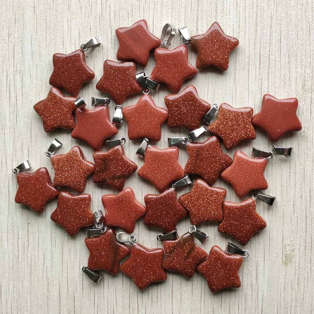 Gute qualität Verschiedene naturstein mix stern charms anhänger für diy schmuck zubehör machen 50 teile/los Großhandel