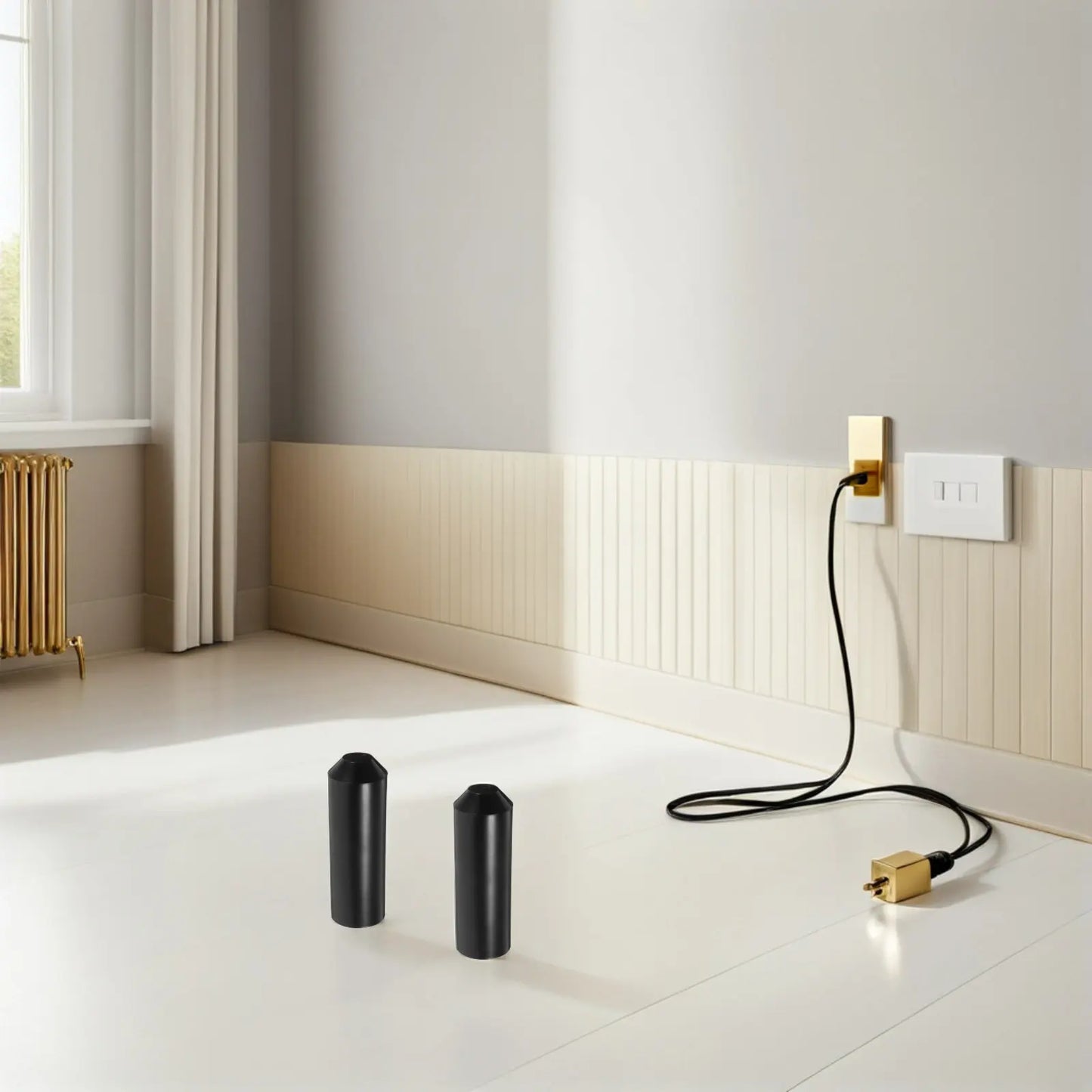 5 Stück Schrumpfkappen, schwarz, 1,5 Zoll, wasserdicht, mit Klebstoff ausgekleidet, für Netzkabel, Ethernet-Kabel, Bootsverkabelung, Schutzrohr