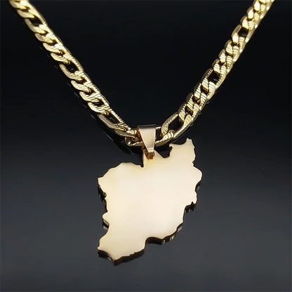 Iran Karte National flagge Anhänger iranische Halskette für Frauen Männer Edelstahl Gold Farbe Hip Hop Halsketten Schmuck Geschenk n3459s05