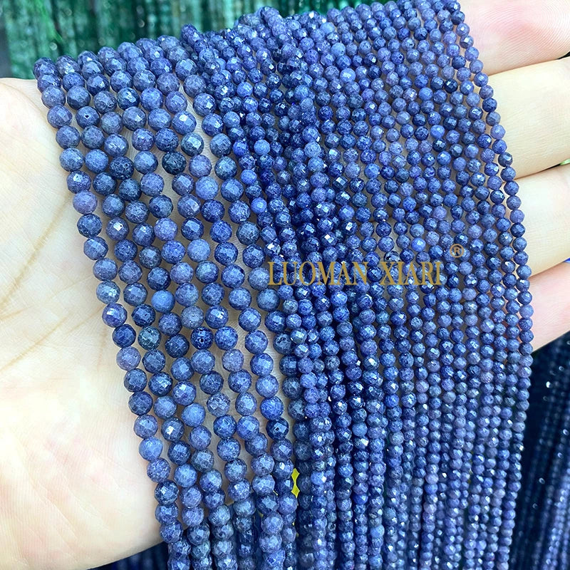 2 3 4 MM Facettierte Runde Naturstein AA Schwarz Turmalin Lose Spacer Perlen für Schmuck Machen Diy Armbänder Zubehör charms