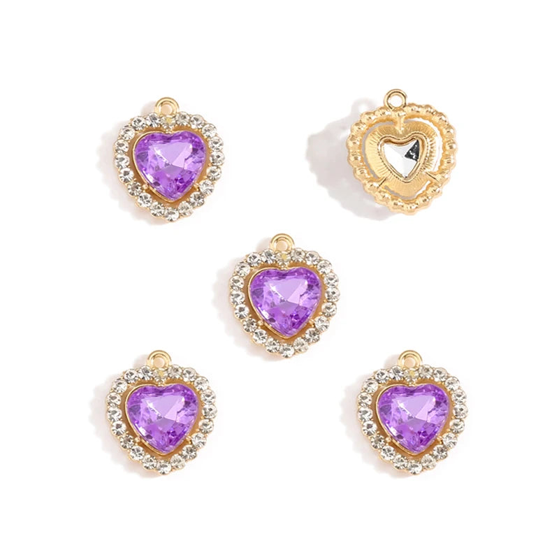 10 stücke Mehrfarbige Herz harz Kristall Strass Liebe Anhänger Dekoration Handwerk DIY Für Die Herstellung Von Ohrringe Halskette Schmuck W484
