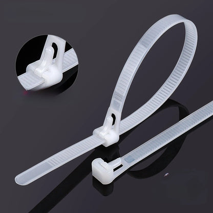 4/5 mm x 150 mm Nylon-Kabelbinder, 50/100 Stück, wiederverwendbar, selbstsichernde Kunststoff-Drahtwickelgurte, Bündel-Organizer