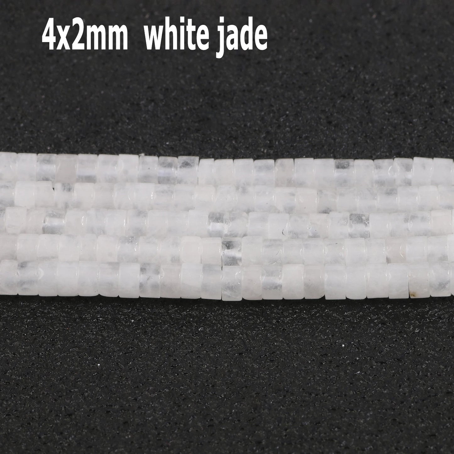 44 Arten weiße Chalcedon-Jade-Achat-Perle, Naturstein, Rondelle-Würfel, facettierte lose Perlen für Schmuckherstellung, Armbänder, Zubehör