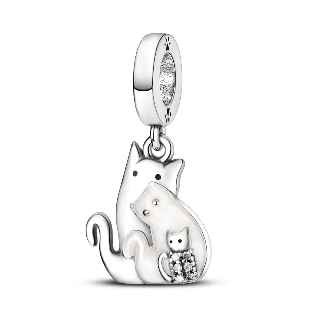 Versilberte Katzenpfote, Zauberwürfel, Blumen-Charms, Anhänger, passend für Original-Armbänder, DIY-Modeschmuck