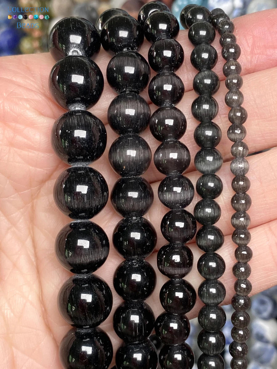 Natürliche Stein Perlen 6 8 10 12mm Schwarz Gold Farbe Linie Achate Runde Perlen Für Schmuck Machen DIY handgemachte Armband Halskette 15''