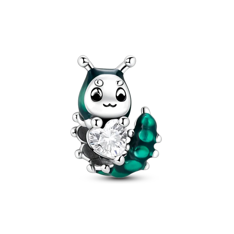 Anhänger aus 925er-Sterlingsilber, grüne Serie, Blumenbaum, Apfel-Anhänger, DIY, feine Perlen, passend für Original-Charms-Armbänder, Damenschmuck, Diy