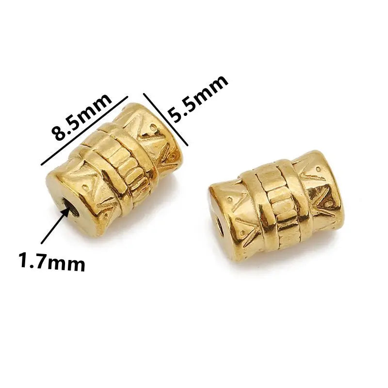 5 teile/los Edelstahl Gold Farbe Lose Rohr Große Loch Spacer Perlen für DIY Armbänder Halskette Schmuck Machen Liefert Finden