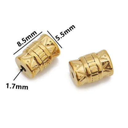 5 teile/los Edelstahl Gold Farbe Lose Rohr Große Loch Spacer Perlen für DIY Armbänder Halskette Schmuck Machen Liefert Finden