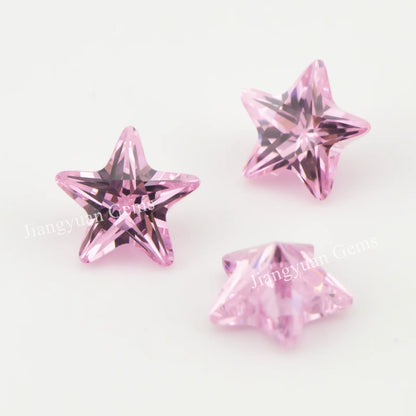 Größe 3x3mm ~ 10x10mm 5A Zirkon Sternform Verschiedene Farben Zirkonia Stein Lose CZ Synthetischer Edelstein für die Schmuckherstellung