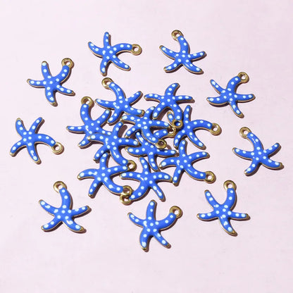 20 Stück 10,5x10mm Edelstahl Kleine Seestern Anhänger Emaille DIY Schmuck Herstellung Zubehör Zubehör Halskette Ohrringe