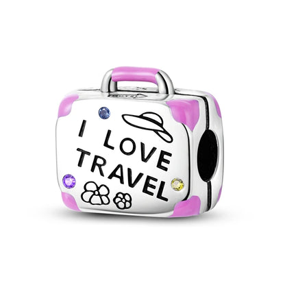 Neue 2025 925 Sterling Silber Charms Perlen Liebe Herz Rosa Original Charm Anhänger Fit Charm Armbänder DIY Schmuck Geburtstag Geschenk