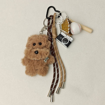 2025 neue Nette Cartoon Plüsch Puppe Tasche Anhänger Hund Kaninchen Kleiner Bär Kamera Schlüsselanhänger Zubehör Geschenk