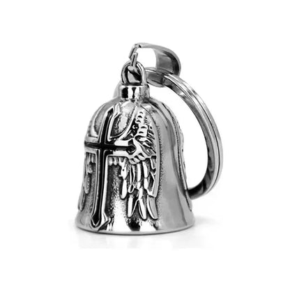Vintage Christian Jesus Kreuz Glocke Anhänger Motorrad Glocke Halskette Punk Biker Religiöser Exorzist Glücksschmuck für Herren