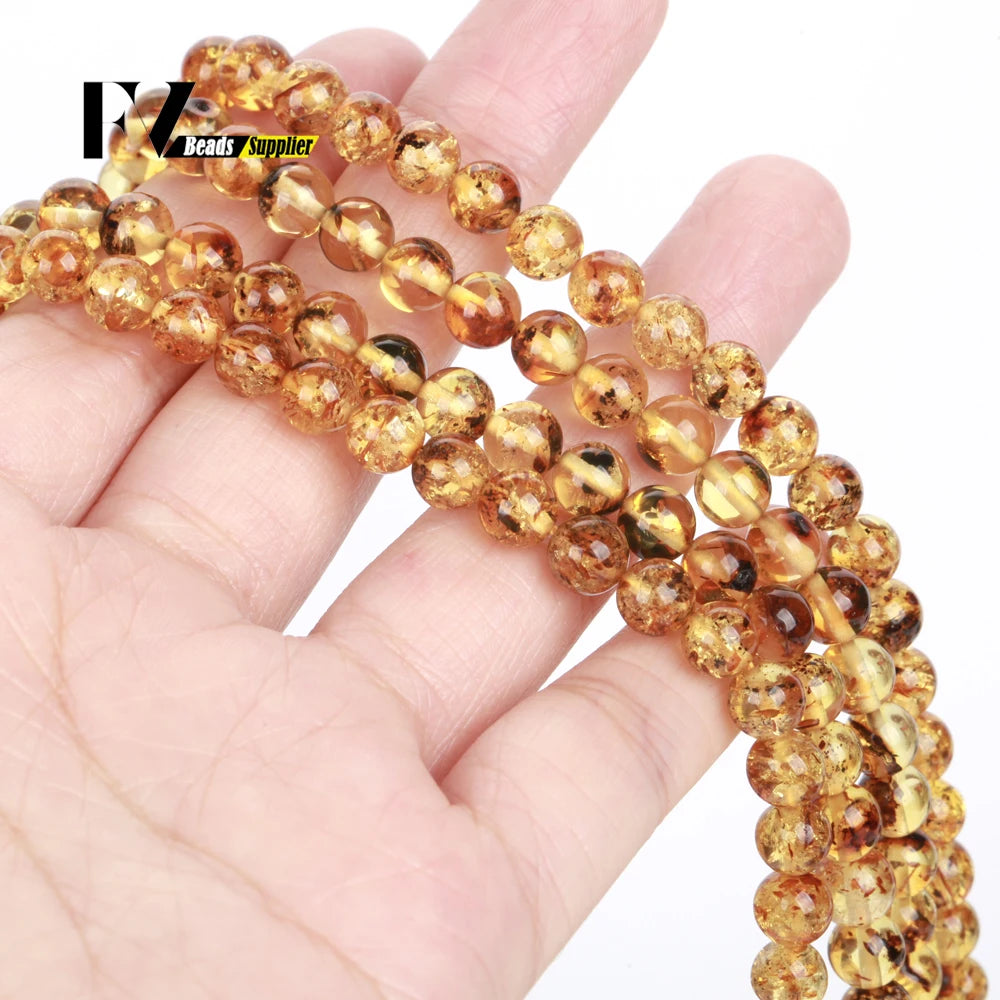 Naturstein Bernstein Runde unregelmäßige Rondelle Edelstein lose Perlen facettierte lose Perlen für Schmuckherstellung DIY Armband handgefertigt
