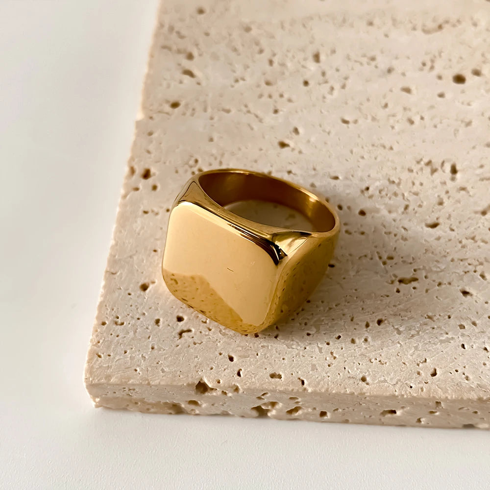 ELANDIS Modeschmuck, quadratische Edelstahlringe für Herren, Accessoires, Jahrestag, Hochzeit, Party, Geschenk, trendige geometrische Ringe