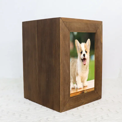 Hund Urnen Pet Memorial Holz Urnen für Hund Asche Sarg Katze Memorial Beerdigung Sarg Hunde Beerdigung Box mit Fotos Rahmen holz Box
