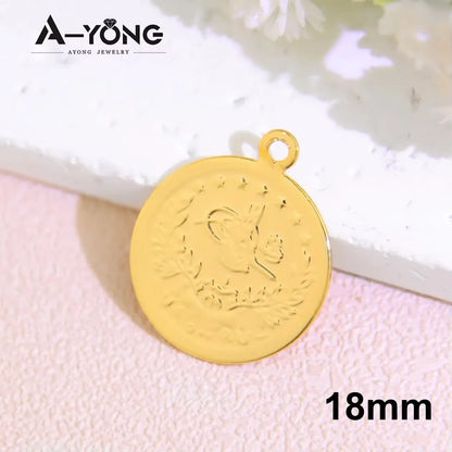 10 Stück vergoldete Münzen Anhänger 21 Karat Gold Farbe Türkische Lira Anpassen Halskette Armband Teile Dubai Islamischer Vintage-Schmuck