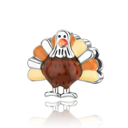 Animal Series Charms aus 925er-Sterlingsilber, Kaninchen, Katze, Pfau, Elefant, Türkei, Hund, passend für DIY-Armbänder, Halsketten, niedliche dekorative Geschenke