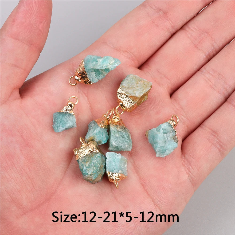 5 stücke Natürlichen Rauhen Stein Anhänger Unregelmäßige Form Healing Amethysten Labradorit Agat Quarz Anhänger Für DIY Handgemachte Halskette