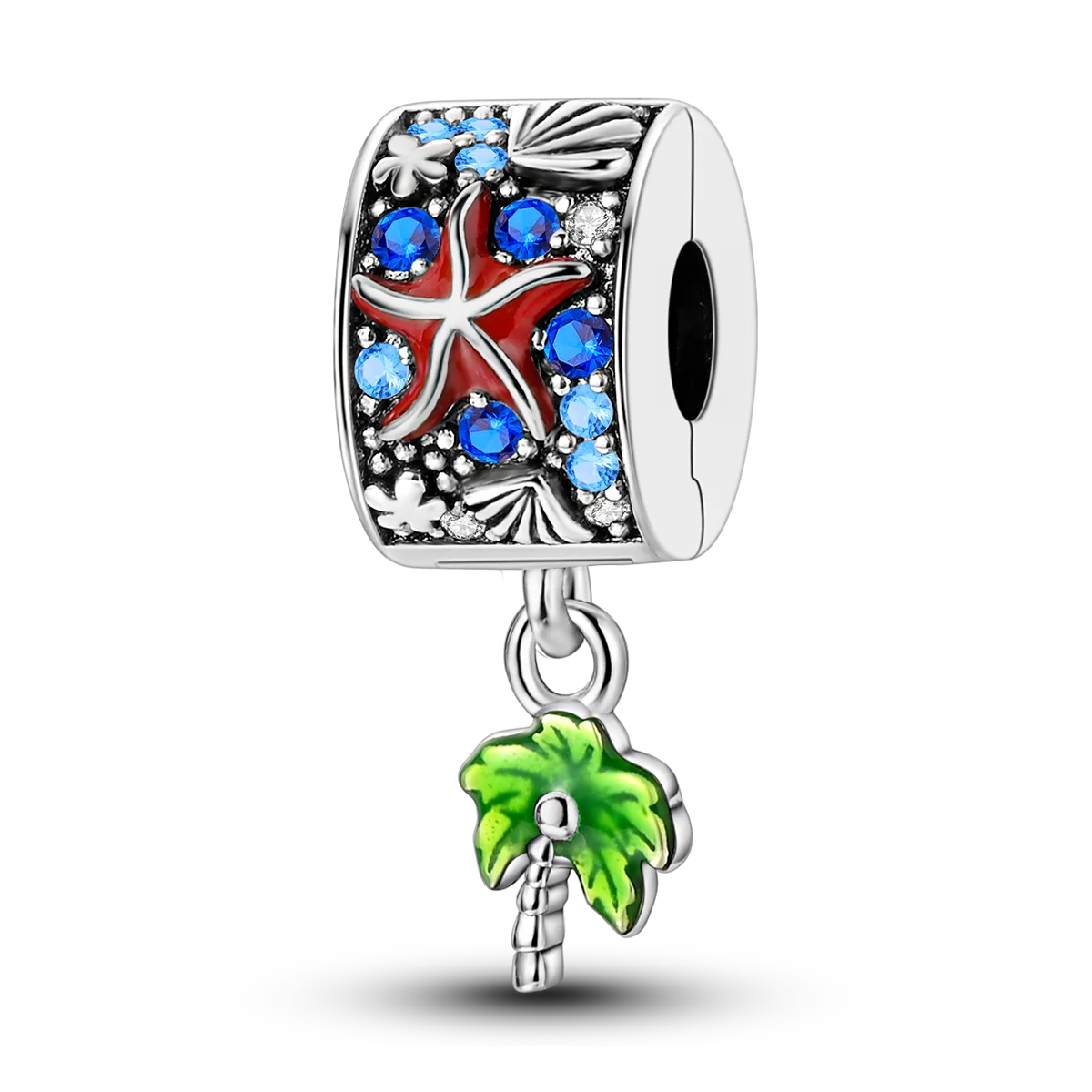 Silberverschluss, 925er-Sterlingsilber, CZ-Pflaster-Clip-Charms, Gänseblümchen-Perlen, Stopper, Sicherheitskette, passend für Original-Armreif, Schmuck-Clip
