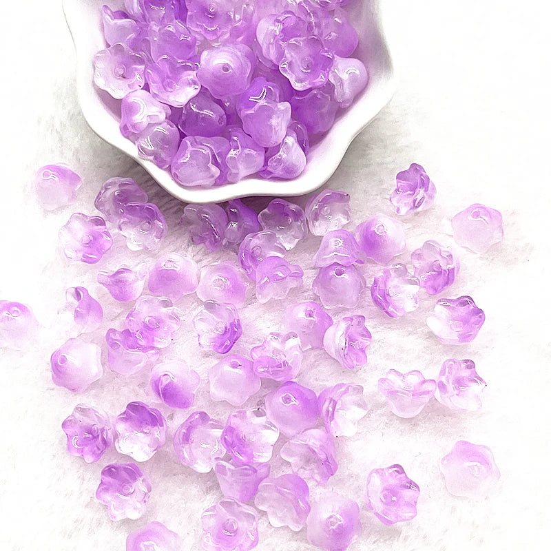 Neue 20 teile/los 7X12mm Bunte Bellflower Lampwork Perlen Kappen Glas Spacer Perlen für Schmuck Machen DIY Armbänder haarnadel