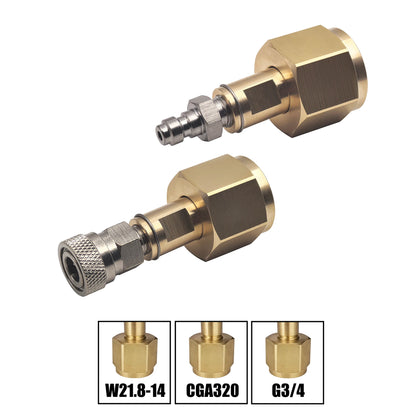 HPA CO2 Kohlendioxid-Tank CGA320 G3/4 W21.8 Mutter Nippelanschlüsse 8 mm Schnellkupplung Soda Maker Mineralwasser
