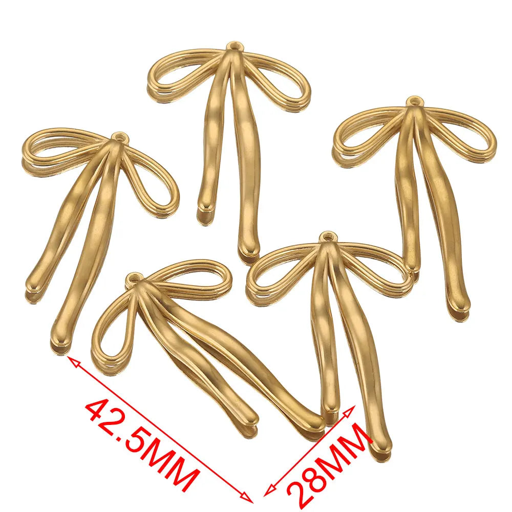 5 Stück Edelstahl Charms Bogen Charm vergoldet Charm DIY Ohrringe Armband Schmuckherstellung Materialien Handwerk Großhandel Bulk