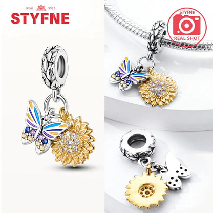 Neue Silber 925 Blaue Libelle Schmetterling Charms Perlen Fit Original Armband für Frauen DIY Edlen Schmuck Zubehör Perlen Geschenke
