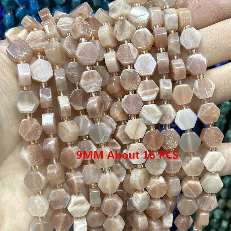 Natürliche Sonnenstein Edelsteine Unregelmäßige Facettierte Rondelle Runde Lose Spacer Perlen Für Schmuck Machen DIY Armband Halskette Zubehör
