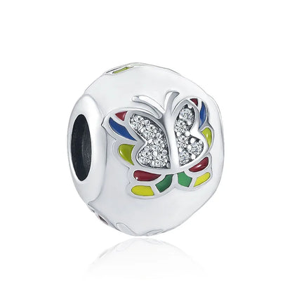 2025 Neu in Original 925 Sterling Silber Bunte Exquisite Schmetterling Serie Charm Fit Armband Halskette DIY Frauen Schmuck Geschenk
