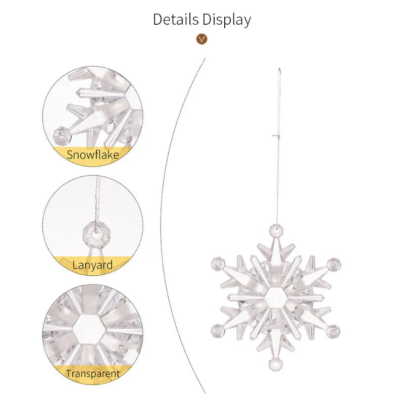 Weihnachtsbaum Schneeflocken Anhänger Dekoration Neujahr Dekor Kunststoff hängende Schneeflocke Baum Ornament für Weihnachtsfeierzubehör