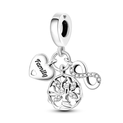 Charm-Perle aus 925er-Sterlingsilber, Mutter-Geschenk, Mutter, Liebe, glückliche Familie, baumelnd, passend für Original-Armreif, Halskette, DIY-Schmuck